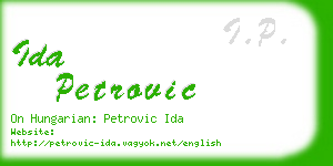 ida petrovic business card